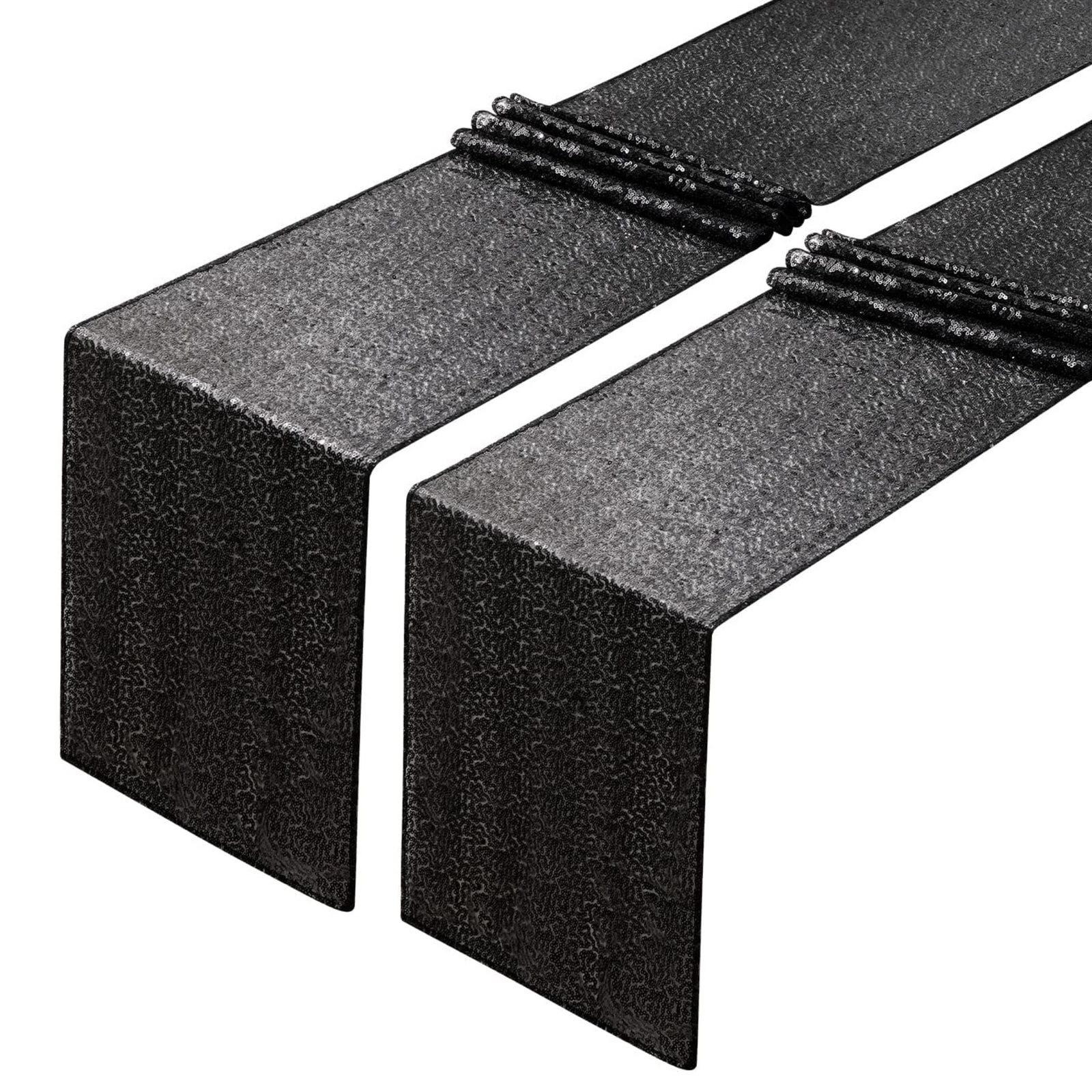 Black sequin table runner