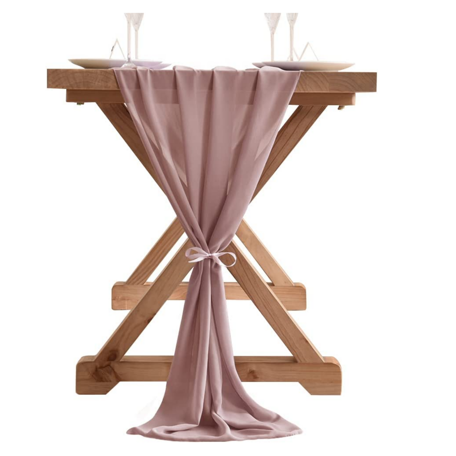 Chiffon table runner - Rose