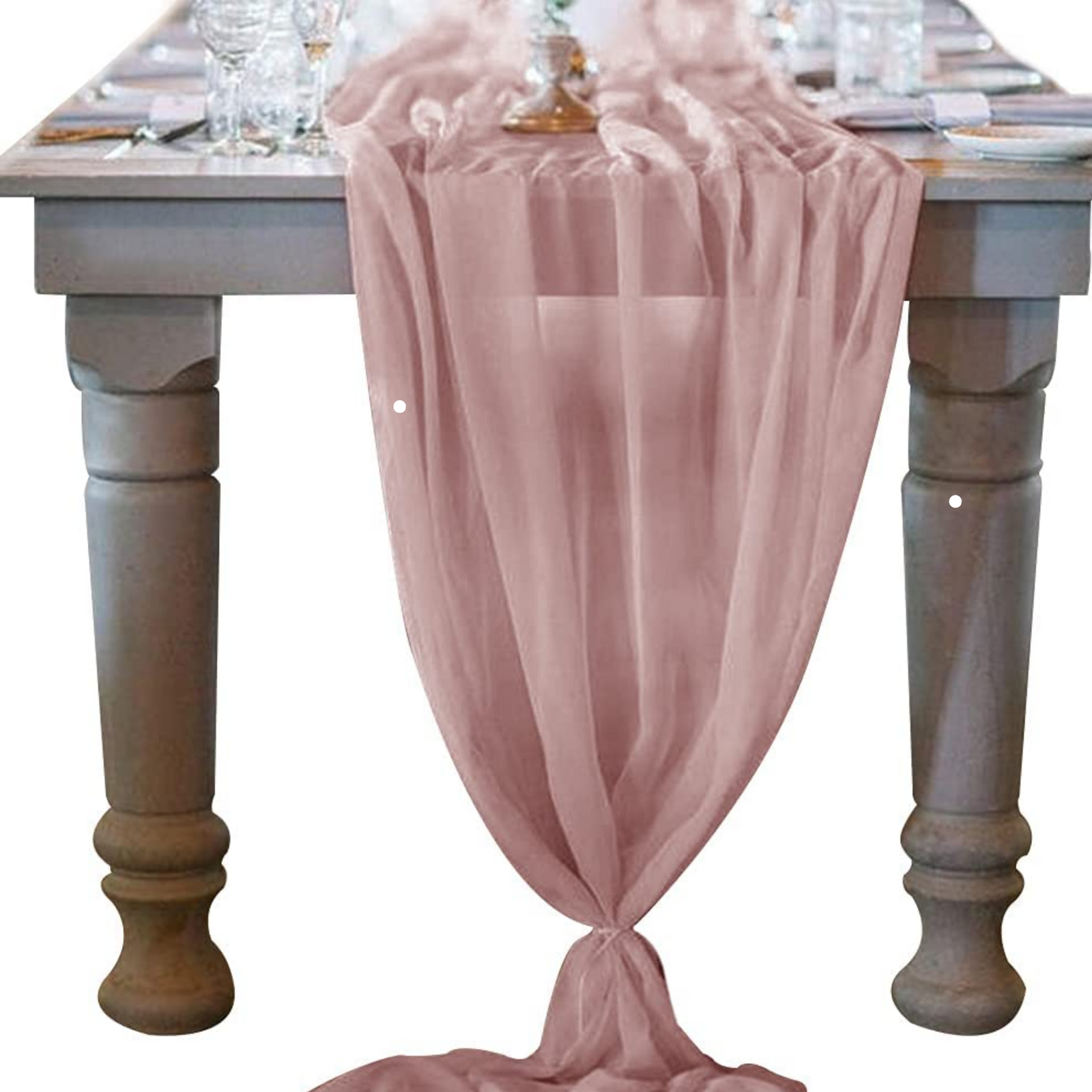 Chiffon table runner - Rose