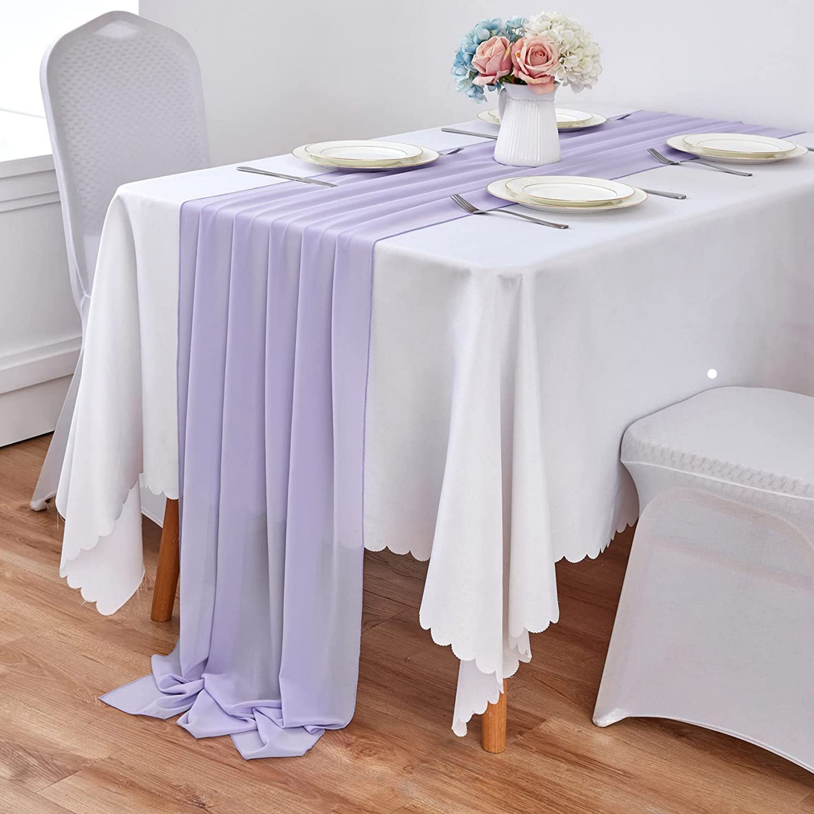 Chiffon table runner - blue
