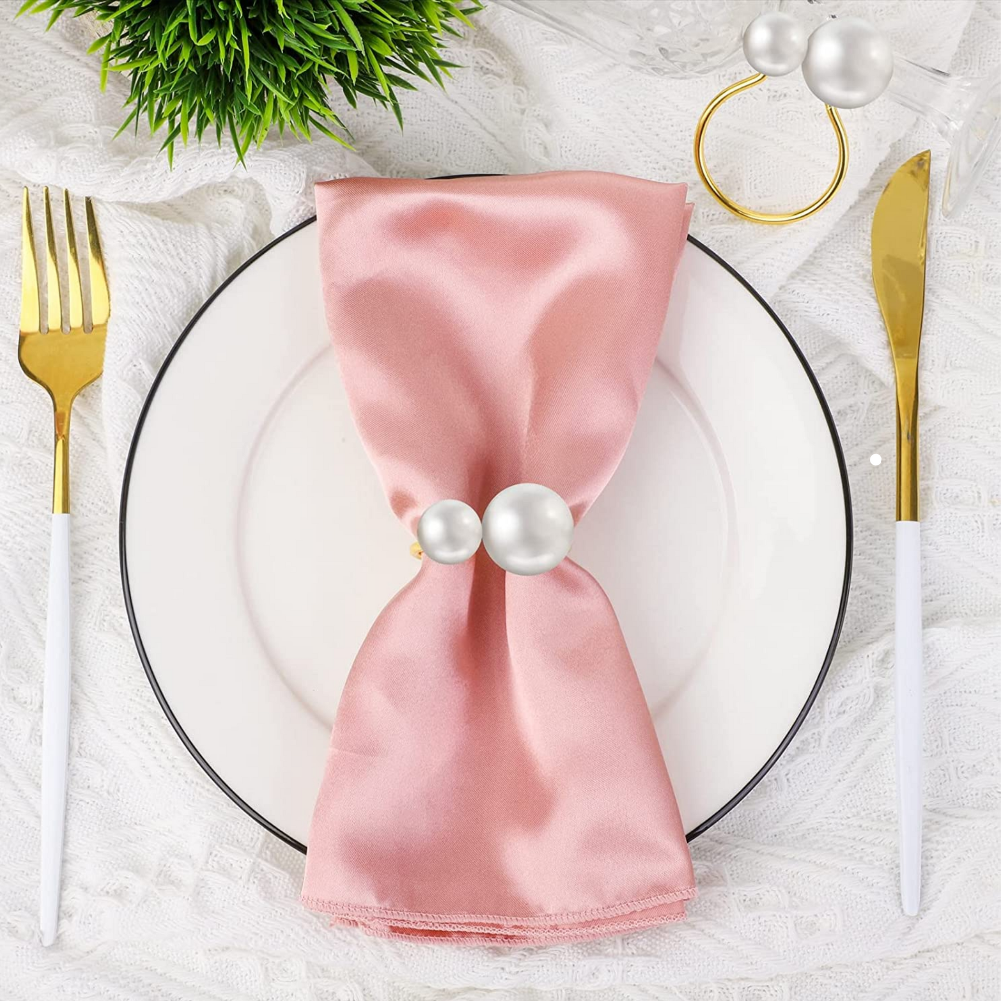 Pack Pearl Napkin Rings -Set