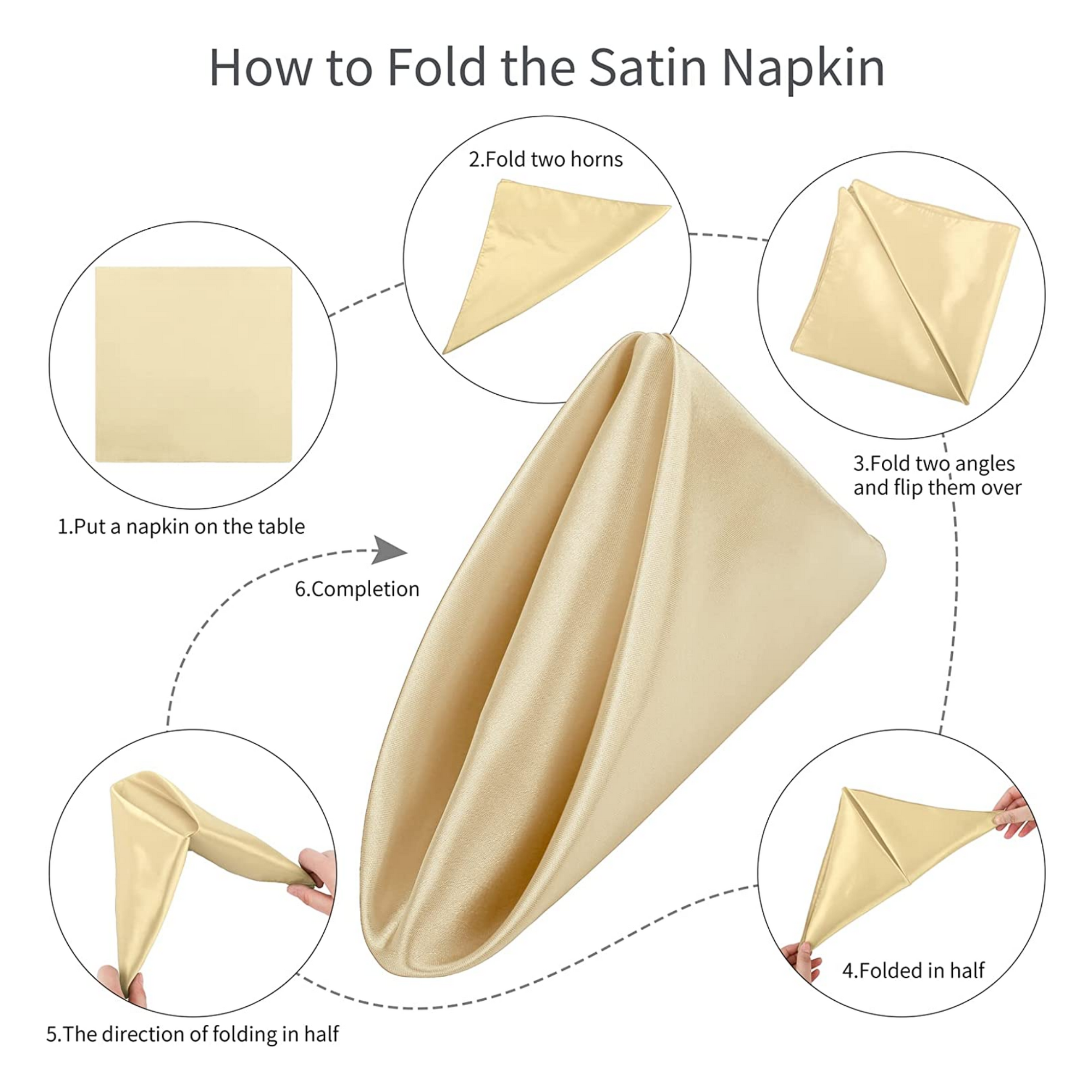 Square Satin Napkin - Champaign