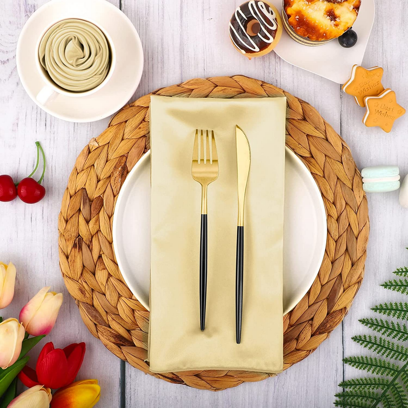 Square Satin Napkin - Champaign