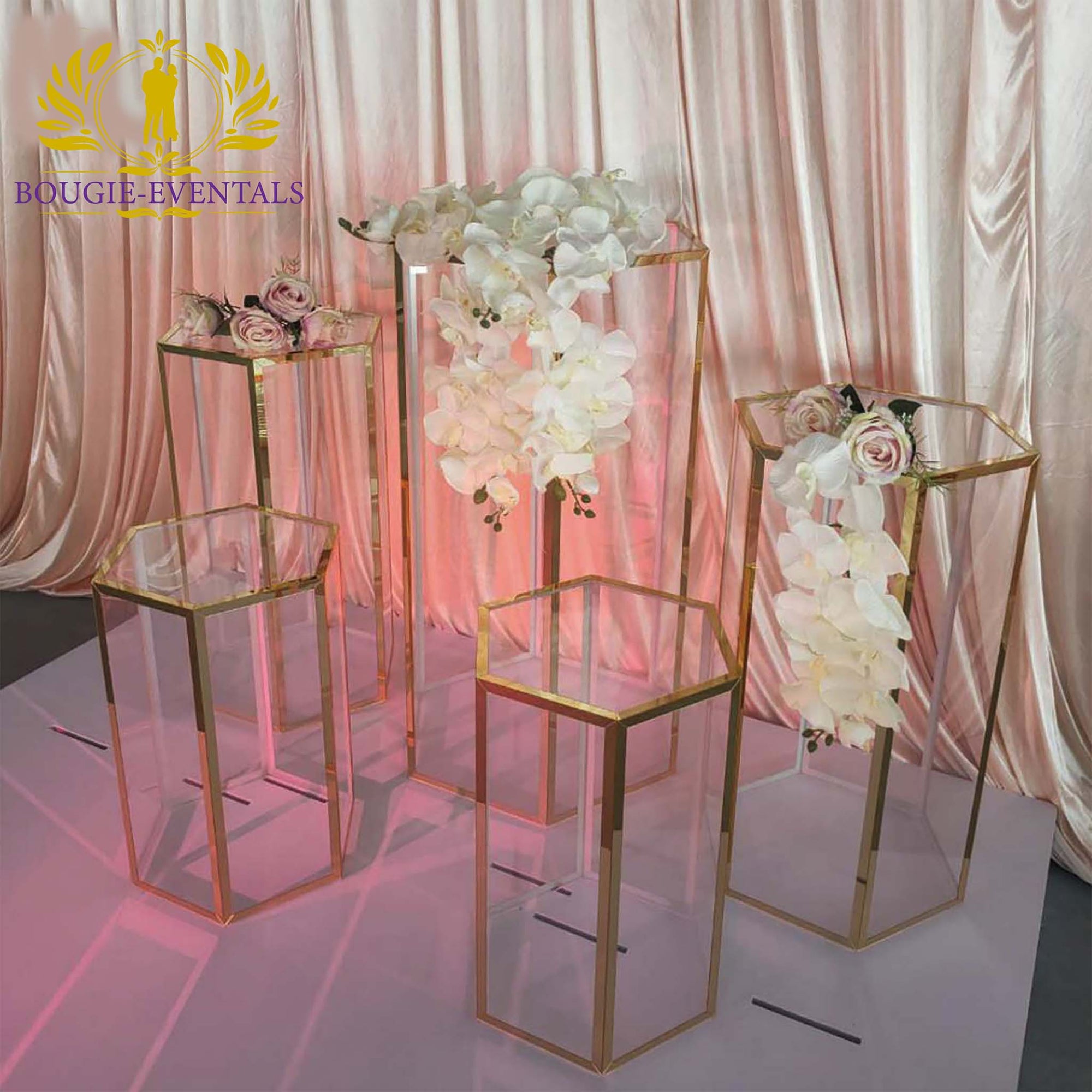Hexagonal Gold pedestal